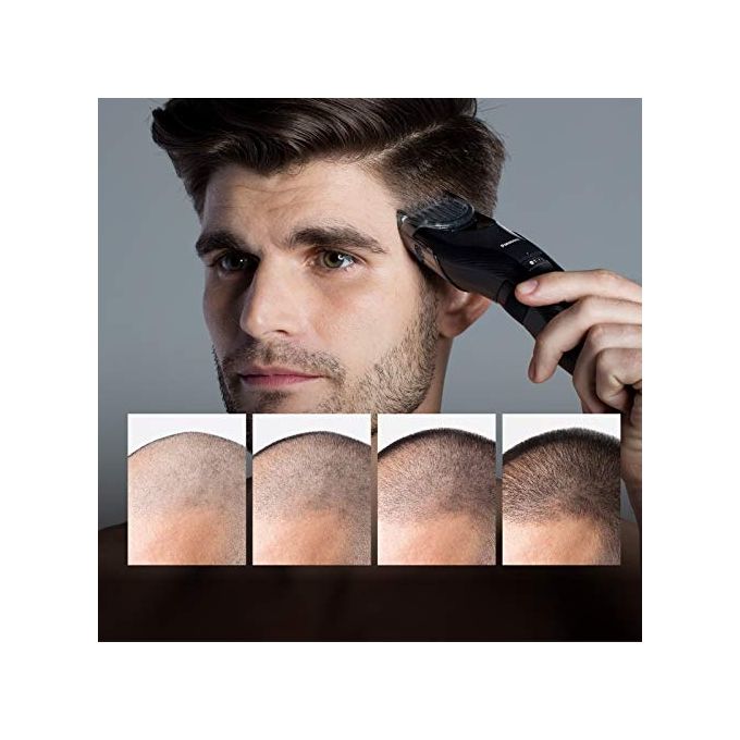 Panasonic ER-GC53-K503 Tagliacapelli Cordless e con Cavo Lame Acciaio Inox 19 Lunghezze 0.5 10 mm Autonomia 40 min Lavabile colore Nero