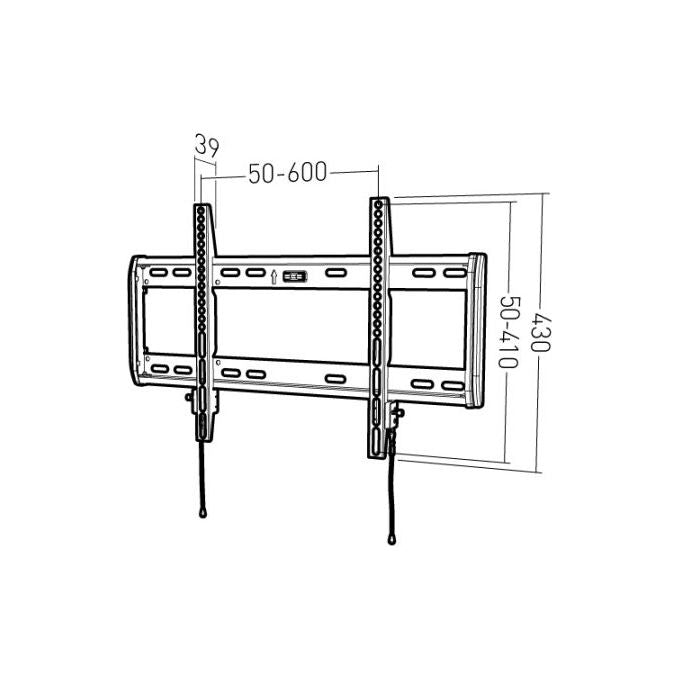Mediafix, Supporto Tv Fisso, 40-85 Pollici, Acciaio, Nero, VESA 600x400
