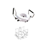 K Design ES-11-12-KD Alzawater con Braccioli Fissi per WC Aumento Altezza 12,5 cm Portata 130 kg colore Bianco