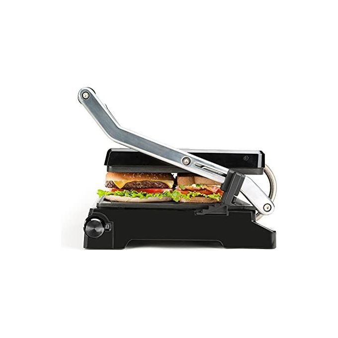 Black+decker BXGR2200E Bistecchiera Elettrica Grill 2200W Antiaderente Apertura 180° Termostato Regolabile colore Nero