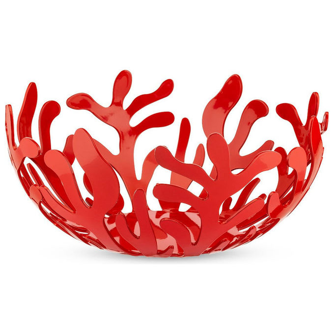 Alessi ESI01-25 Fruttiera Mediterraneo in Acciaio Inox Diametro 25 cm Altezza 9 cm colore Acciaio Lucido