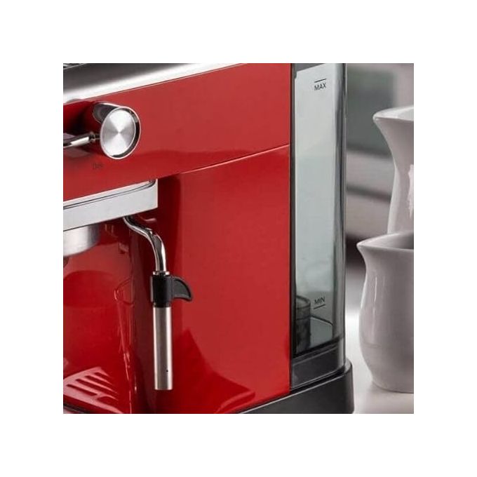 Ariete 00M138113AR0 1381 Slim Metal Macchina da caffe' Espresso Cialde ESE e Polvere 1.1 L 15 bar 1300 W Manometro colore Rosso