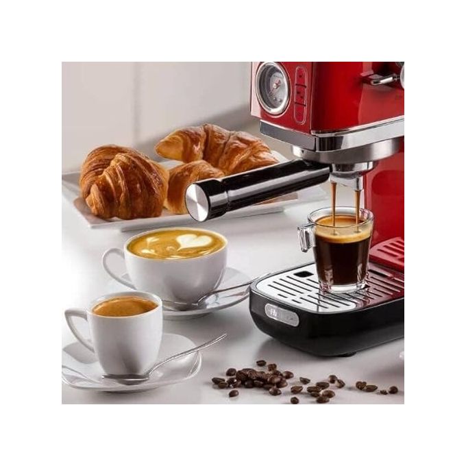 Ariete 00M138113AR0 1381 Slim Metal Macchina da caffe' Espresso Cialde ESE e Polvere 1.1 L 15 bar 1300 W Manometro colore Rosso