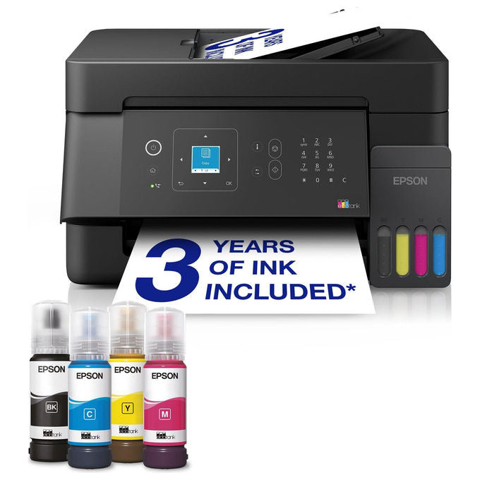 Epson ET-4900 EcoTank Stampante Multifunzione A4 Wi-Fi Ethernet LCD ADF 30 fogli colore Nero