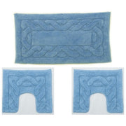 Emmevi DA055200HFCT Set 3 Tappeti Bagno Tappeto Lavabo Girovaso Girobidet 50x80 cm 50x40 cm colore Azzurro