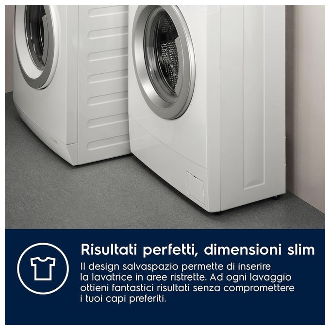 Electrolux EW6S560I Perfect Care 600 Lavatrice Slim Carica Frontale SensiCare Vapore Igienizzante Classe energetica D Capacita' di carico 6 Kg Centrifuga 1000 giri Motore Inverter