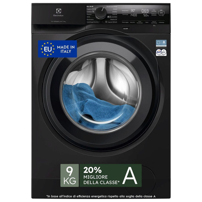 Electrolux EW7F49DG Serie 700 Lavatrice 9 kg 1400 rpm Classe A Vapore (84.7x59.7x57.6 cm) colore Nero