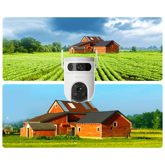 Ezviz CS-H9C-R100-8H33WKFL H9c Telecamera IP da Esterno Doppio Obiettivo 2K Wi-Fi Visione Notturna 30 m MicroSD 512 GB colore Bianco