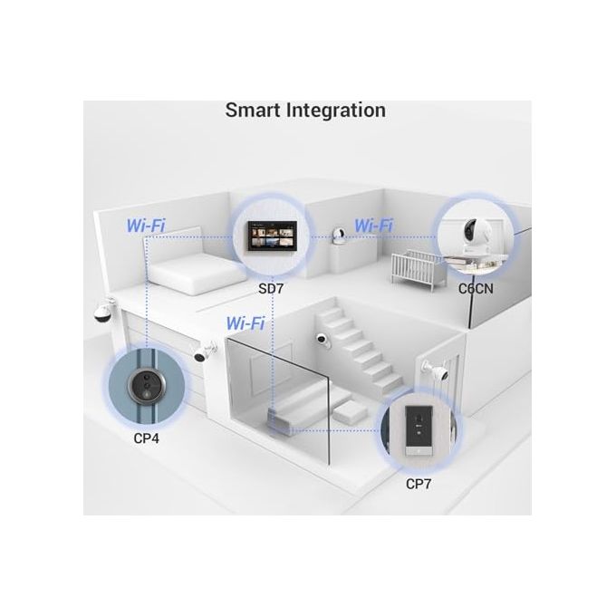 Ezviz CS-SD7-R100-1WTC SD7 Monitor Smart Touch Wi-Fi 7'' IPS a Batteria 4600 mAh 30 Dispositivi colore Nero