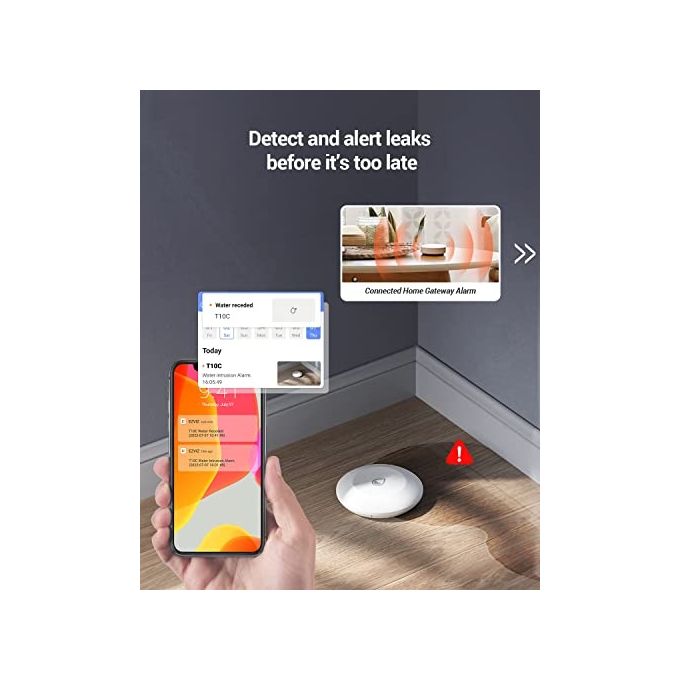 Ezviz T10C Sensore Antiallagamento Wireless ZigBee 3.0 IP67 Rilevatore Perdita Acqua compatibile A3 colore Bianco