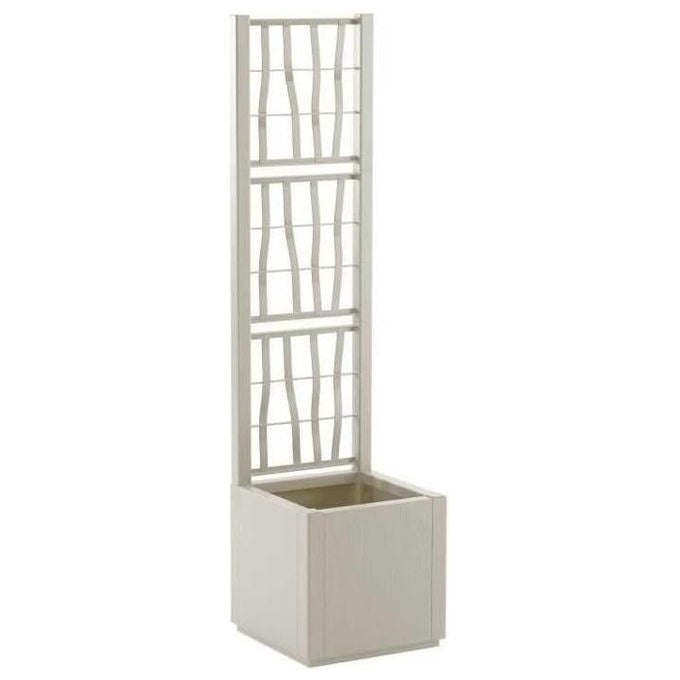 Stefanplast STF1198 Ethica Fioriera Quadra con Spalliera 36x36x140 cm 38L plastica riciclata colore Gesso