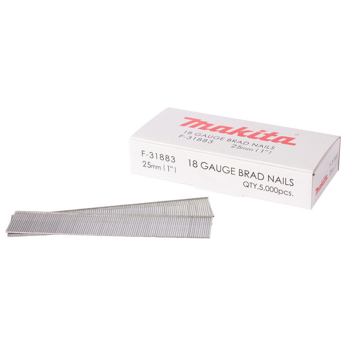 Makita F-31883 Chiodi Brad Testa Bassa 18 Ga 1.2x25 mm Galvanizzati per Chiodatrice Pneumatica 5000 Pezzi