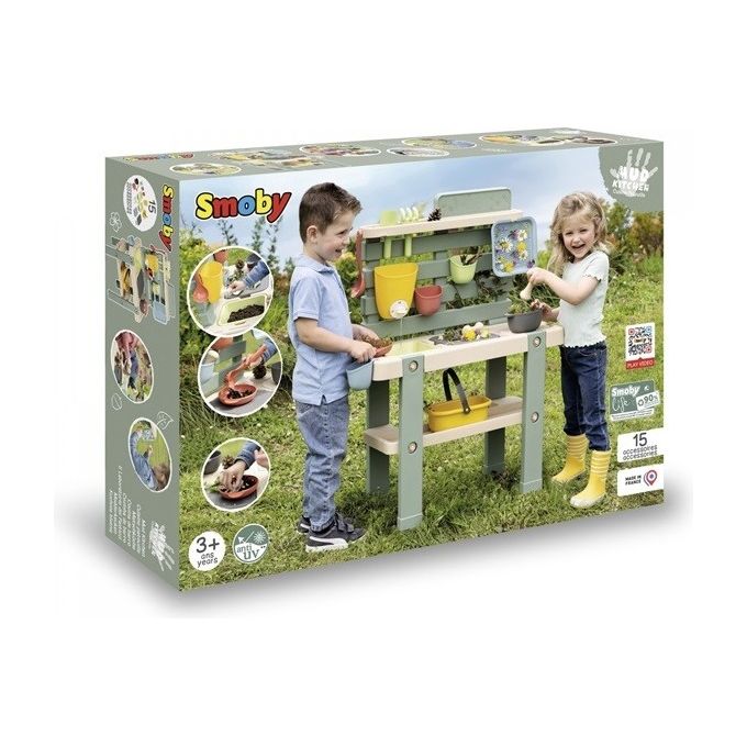 Smoby 3032168402089 Smoby Life Cucina da Gioco con Acqua e Sabbia 15 Accessori (72x36x99 cm) colore Multicolore