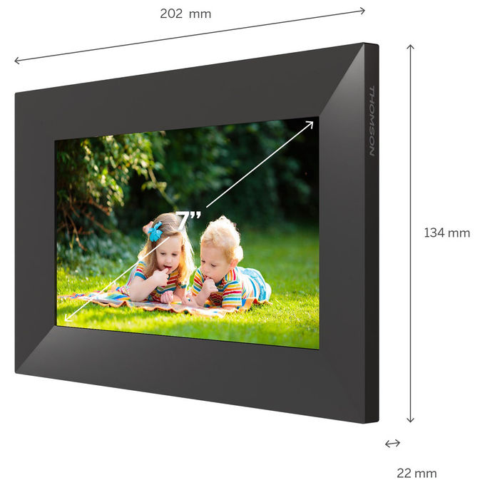 Thomson F07 Cornice Digitale 7'' Touchscreen IPS Wi-Fi 32GB Memoria Interna Rotazione Automatica colore Nero