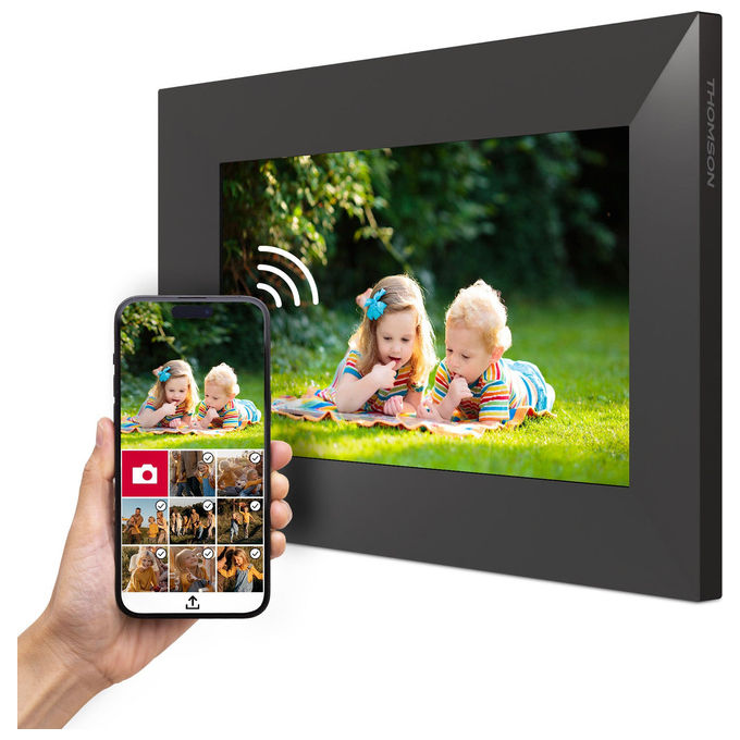 Thomson F07 Cornice Digitale 7'' Touchscreen IPS Wi-Fi 32GB Memoria Interna Rotazione Automatica colore Nero