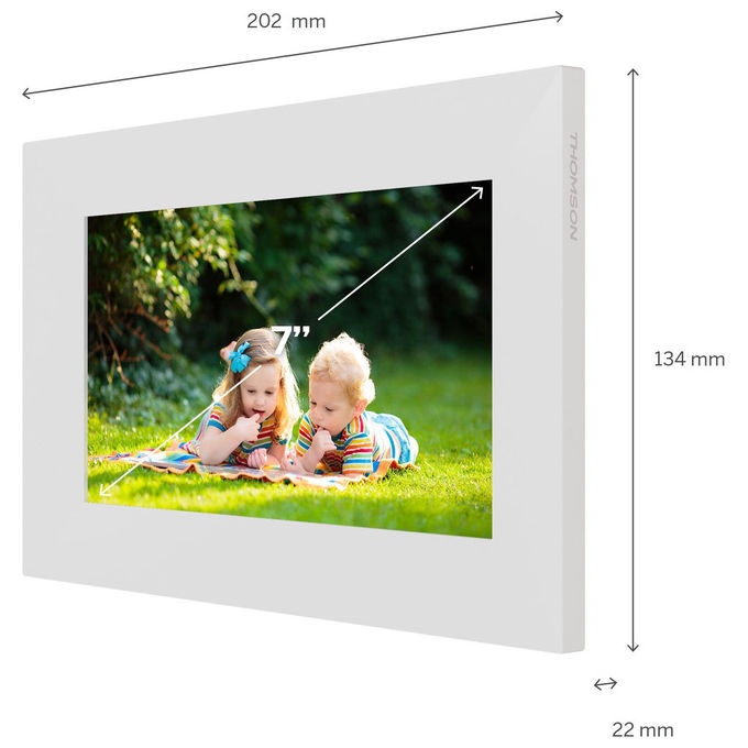 Thomson, Cornice Digitale Intelligente, 7 Pollici HD, 32GB, Bianco e Nero