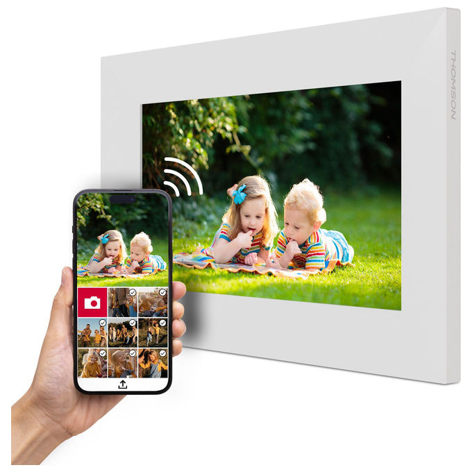 Thomson, Cornice Digitale Intelligente, 7 Pollici HD, 32GB, Bianco e Nero