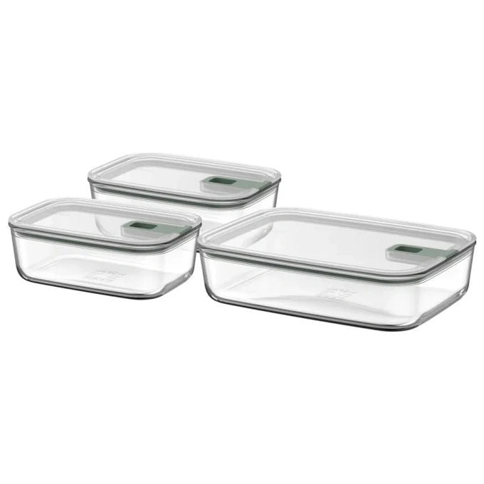 Mepal KULIG EasyClip 2.0 Set di contenitori in vetro 2x1000 ml 2250 ml colore Verde