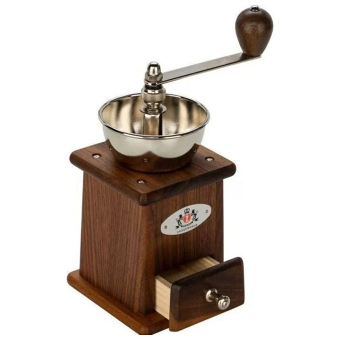 Zassenhaus 040272 Santos Macina caffe' manuale in noce con meccanismo in acciaio temprato capacita' 70 g regolabile colore Noce
