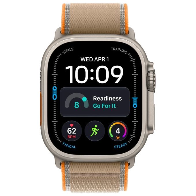 Apple MJAQ4QL-A Apple Watch Ultra 4 GPS + Cellular Cassa 49 mm in Titanio con Cinturino Trail Loop Sabbia colore Titanio