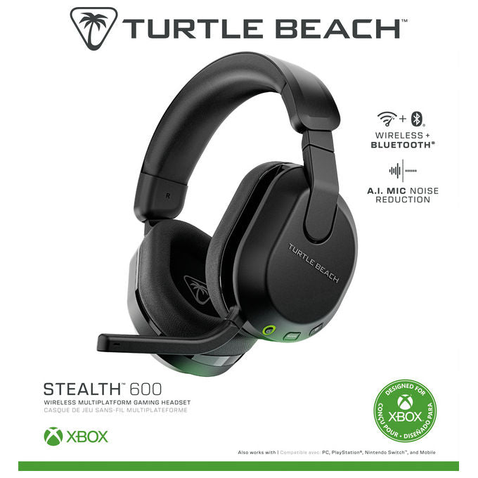 Turtle Beach TBS-2102-05 Stealth 600 Auricolare Gaming Wireless 80 ore Batteria Bluetooth 50 mm colore Nero