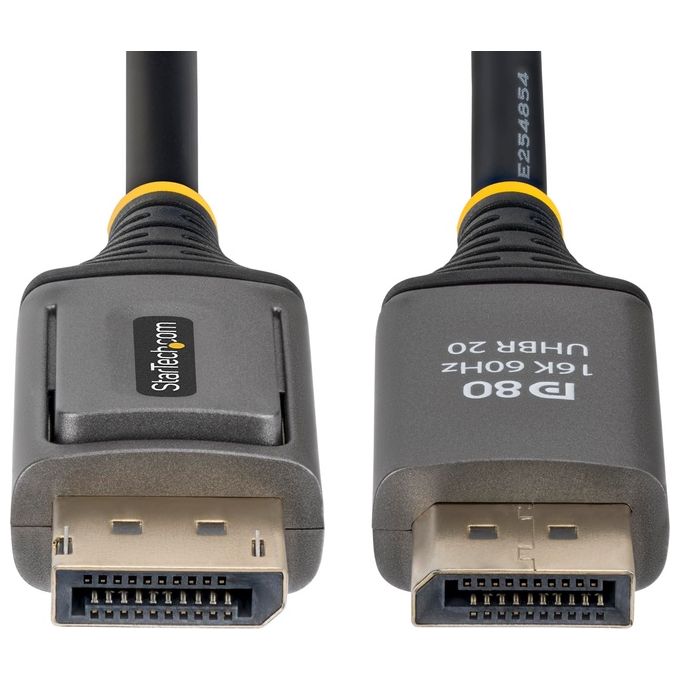 StarTech DP21V-1M-DP80-CABLE Cavo Monitor DisplayPort 2.1 DP80 1m 10K 8K 60Hz Non Compresso Audio 32 Canali HDCP 2.3 HDR10 colore Nero
