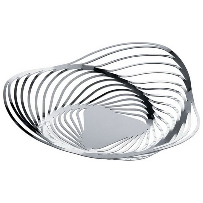 Alessi ACO03 Fruttiera Trinity in Acciaio Inossidabile Diametro 33 cm Altezza 8 cm colore Grigio