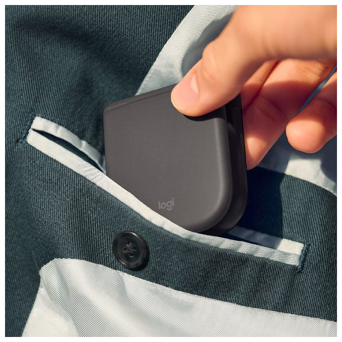 Logitech 910-007604 Mobi Fold Mouse Viaggio Ambidestro RF Wireless + Bluetooth 4000 DPI Touch Grafite
