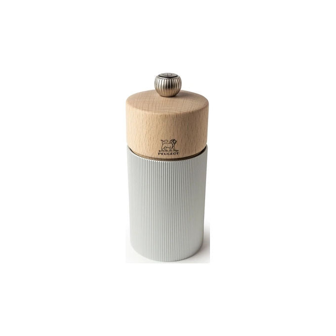 Peugeot 3989900 Line Macina Sale in Alluminio e Legno Meccanismo Zirlion Uso Sale Secco Regolabile con Manopola Superiore Altezza 12 cm colore Alluminio