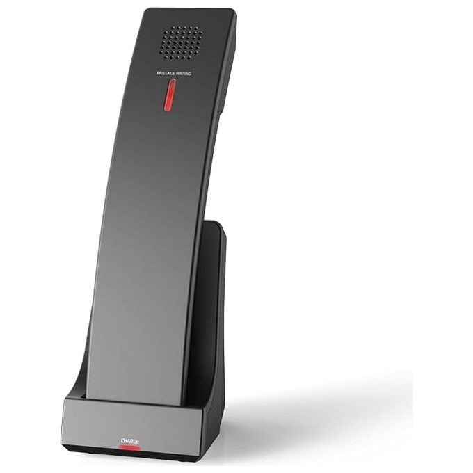 Snom 00007002 HD1 Telefono Cordless Casa con Segreteria Antibatterico Tasti Retroilluminati LED Notifica Compatibile HD101 colore Nero