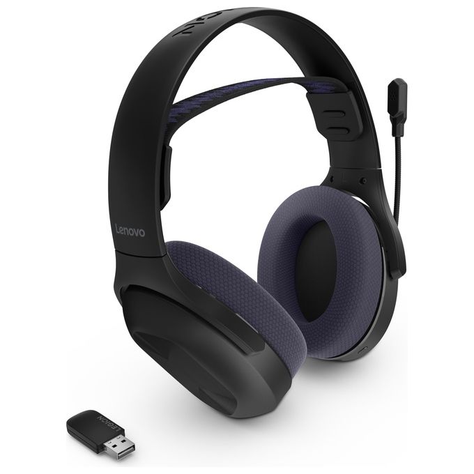 Lenovo GXD1R34013 Legion H410 Cuffie Wireless Gaming con Bluetooth 5.2 e USB Tipo-C colore Nero Viola