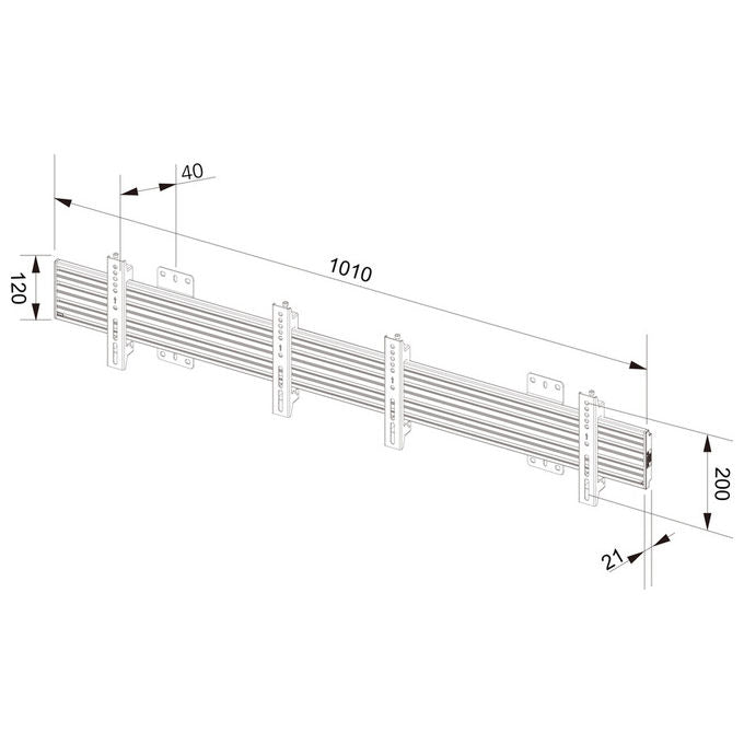 Multibrackets 7000 Supporto per Display Espositivi 2x 68 6 81 3 Pollici VESA 75x75 200x200 Fino a 30 Kg Colore Nero