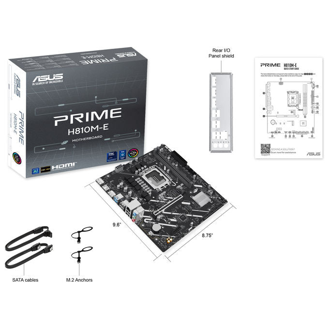 Asus 90MB1N20-M0EAYC PRIME Scheda madre H810M-E-CSM DDR5 128GB RAM 2x M.2 2x PCIe 4 porte SATA 1x HDMI 2x DisplayPort colore Nero