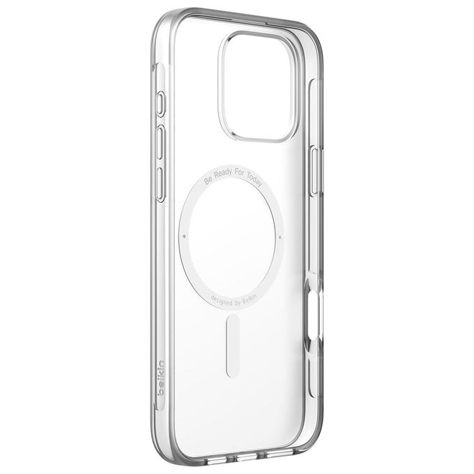 Belkin MSA028HQCL Custodia Belkin SheerForce per iPhone 16 Pro Max Compatibile con MagSafe Protezione Antiurto fino a 2 Metri Trasparente