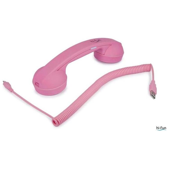 HI-FUN Cornetta Telefonica Vintage Bluetooth Hi-Ring Pink per Smartphone e Tablet con Design Nostalgico e Funzionalita' Moderna