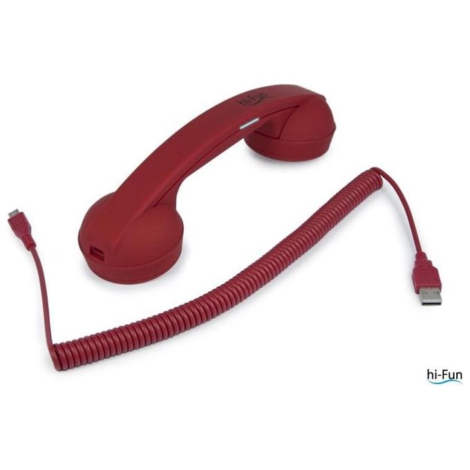 HI-FUN Cornetta Telefonica Vintage Senza Fili Bluetooth Red per Smartphone e Tablet