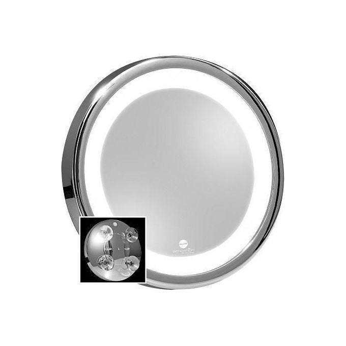 Macom Sensation 211 Solar Specchio Ingranditore Cosmetico per Trucco, Ingrandente 7x con Luce Led e Ventose