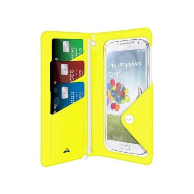 Puro WATER WALLET CASE custodia resistente all'acqua per Smartphone fino a 5,1'' giallo 3 vani carte tracolla