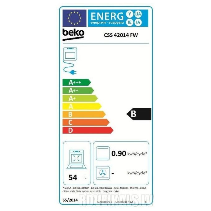Beko CSS42014FW Cucina a Gas 4 Fuochi Forno Elettrico con Grill 54 L Classe A (50x50x85 cm) colore Bianco