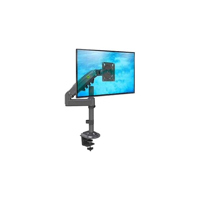 Roline 17031221 Supporto per Monitor LCD con Molla a Gas da Tavolo VESA 75 e 100 Fino a 27 Kg Rotazione +90° -90° Inclinazione +60° -20° Passacavi Integrato colore Nero