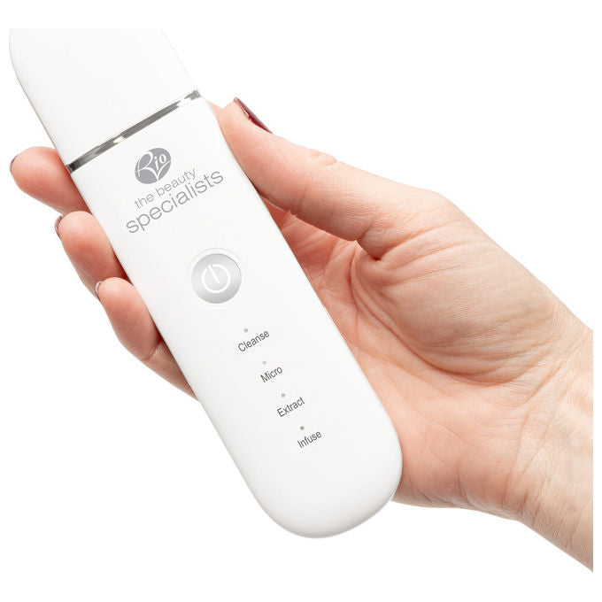 Rio FASC2 Pulitore Ultrasonico Viso 2 Modalita' Tecnologia Ultrasonica Infusione Galvanica Ricarica USB colore Bianco