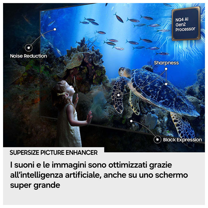 Samsung UE98U9000HUXZT 98 Crystal UHD U9000H 4K Vision AI Smart TV 3840 x 2160 Pixel 144 Hz colore Nero