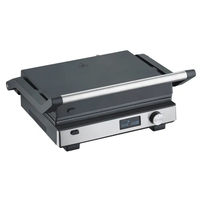 Severin KG2380 Seveni Flex Grill De Contatto 3 in 1 2000 W Superficie 29x23 cm Rivestimento in Ceramica Piastra Rimovibile Timer incluso Termometro Regolabile colore Nero
