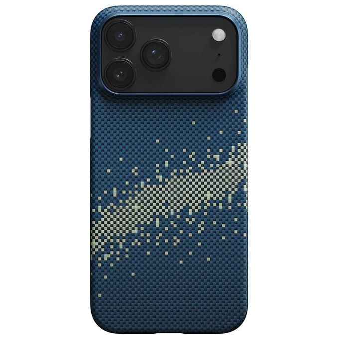 Pitaka KI1706BP Ultra-Slim Custodia per iPhone 17 Pro Compatibile con MagSafe e Caricamento Wireless Resistente ai Graffi e agli Urti in Fibra di Aramide colore Blu-Grigio