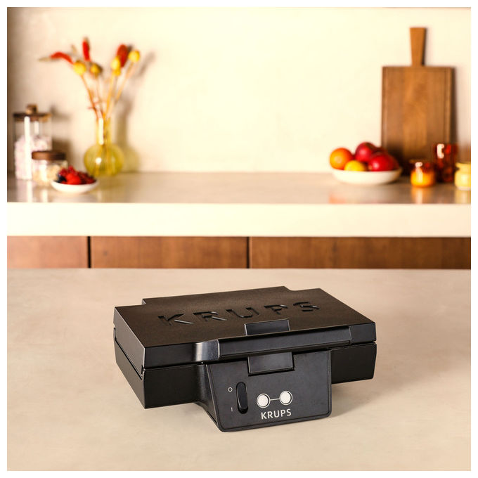 Krups FDK462 FDK Iconic Tostiera 2 Panini Piastre Antiaderenti 850 W colore Nero