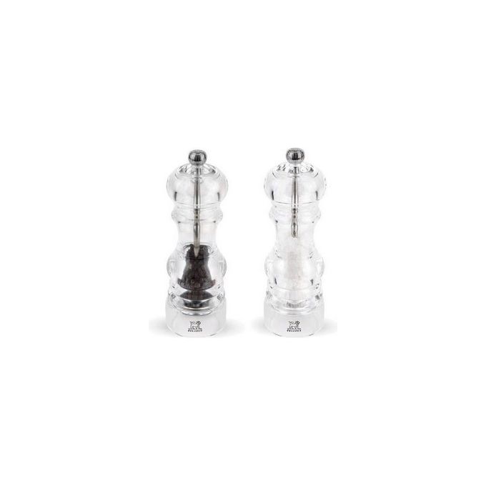 Peugeot 42728-18 Nancy Macina Sale e Pepe in Acrilico Trasparente con Meccanismo in Acciaio Temprato e Acciaio Inossidabile Regolabile Altezza 18 cm colore Trasparente