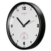 Kienzle 14982 Orologio da parete radiocontrollato con termometro integrato diametro 30 cm colore Nero