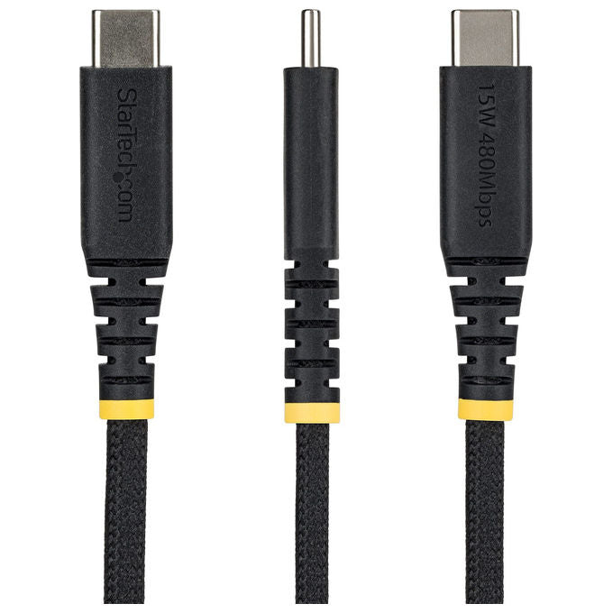 StarTech.com USB2AC2MBR Cavo di Ricarica USB A a USB C 2 m 3 A 15 W USB 2.0 Nylon Intrecciato colore Nero
