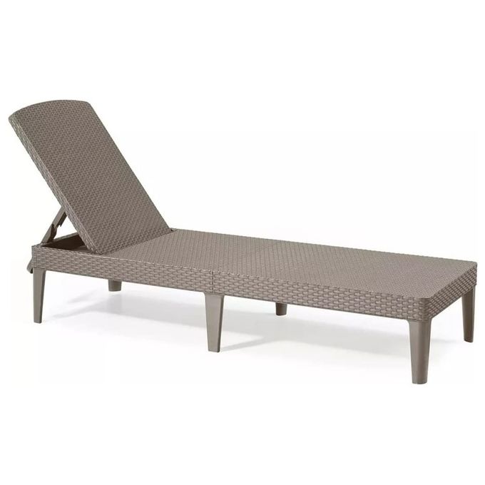 Keter Jaipur Lettino da Giardino Pieghevole Schienale Regolabile 4 Posizioni Effetto Polirattan 187x58x29 cm colore Cappuccino