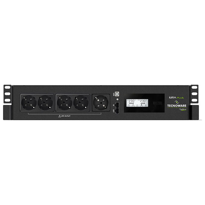 Tecnoware Era Plus 2100 gruppo di continuita' ups rack mount 2u, line interactive, 2100va 1470w, 5 prese schuko, porta usb, avr
